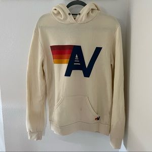 Aviator Nation Women Vintage White Logo Pullover Hoodie